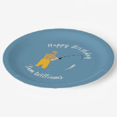 Fischerei Pappteller (Schrägansicht)