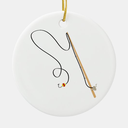 Fischerei Pole Keramik Ornament (Vorne)