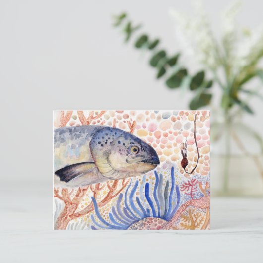 Fischerei Postkarte (Stehend Vorderseite)