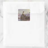 Fischerei Quadratischer Aufkleber (Tasche)