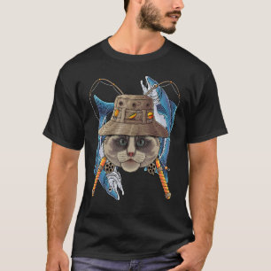 Fischerei-Ragdoll Outdoor-Angler Katze Süße Fliege T-Shirt