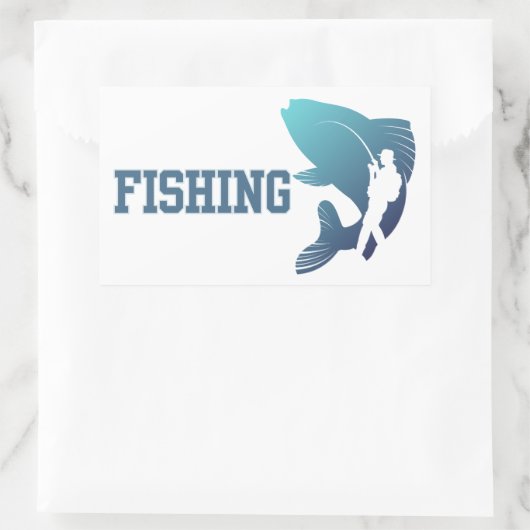 Fischerei Rechteckiger Aufkleber (Tasche)