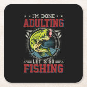 Fischerei Rechteckiger Pappuntersetzer (Vorderseite)