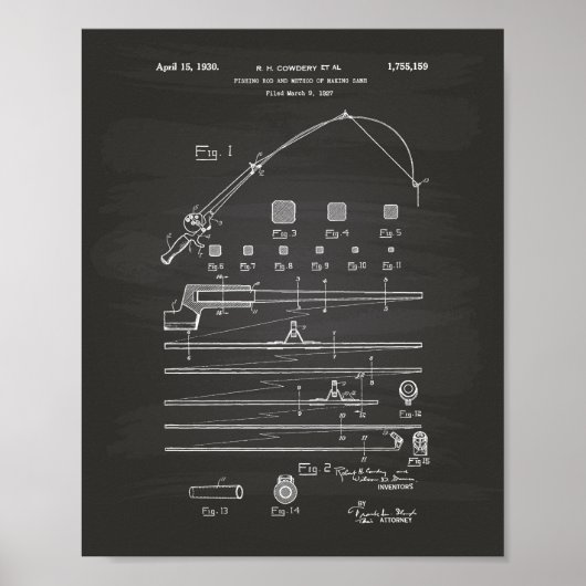 Fischerei Rod 1930 Patentenkabine Poster (Vorne)