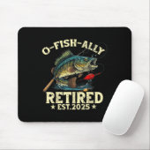 Fischerei-Ruhestandsgeschenk O-fisch-ally Ruhestan Mousepad (Mit Mouse)