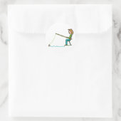 Fischerei Runder Aufkleber (Tasche)