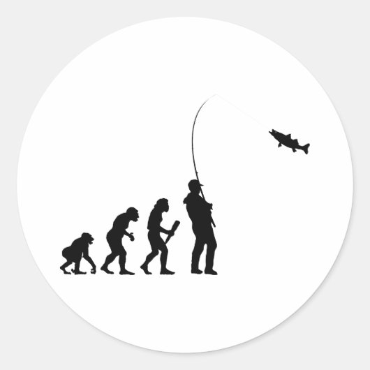Fischerei Runder Aufkleber (Vorderseite)