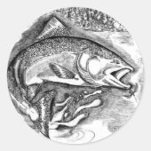 Fischerei Runder Aufkleber (Vorderseite)