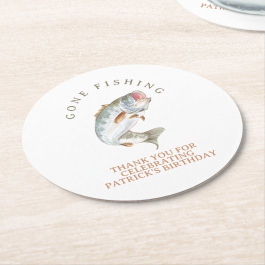 Fischerei Runder Pappuntersetzer (Angewinkelt)