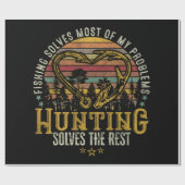 Fischerei & Schattenjäger Antlerelch, Hirschjagd Geschenkpapier (Flach)