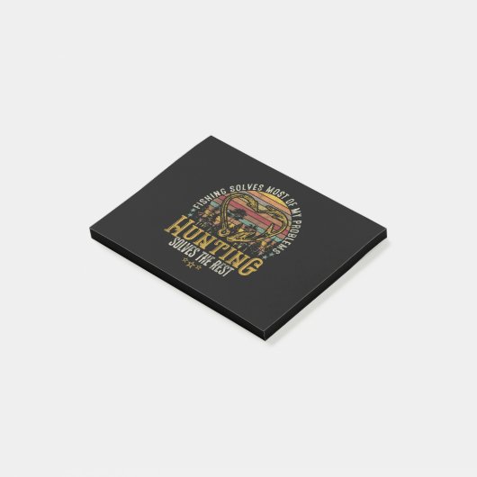 Fischerei & Schattenjäger Antlerelch, Hirschjagd Post-it Klebezettel (angewinkelt)