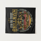 Fischerei & Schattenjäger Antlerelch, Hirschjagd Wandteppich (Vorderseite (Horizontal))