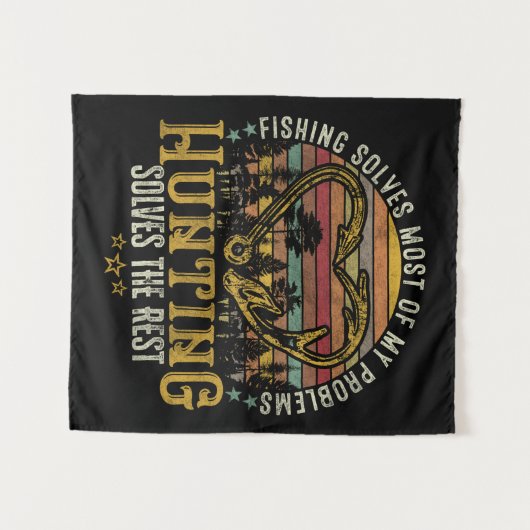 Fischerei & Schattenjäger Antlerelch, Hirschjagd Wandteppich (Vorderseite (Horizontal))