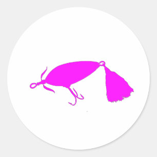 Fischerei Silhouette c von des Köder-1 Runder Aufkleber