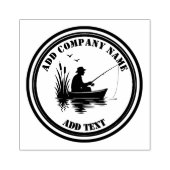 Fischerei-Silhouette-Markenlogo Gummistempel (Prägung)