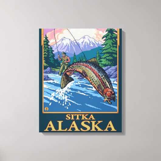 Fischerei - Sitka, Alaska Leinwanddruck (Vorderseite)