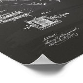 Fischerei-Tackle 1984 Patente Art Chalkboard Poster (Ecke)