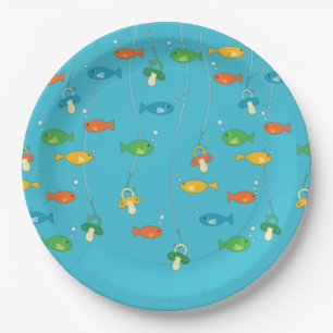 Fischerei Theme Babydusche für Fischer Pappteller