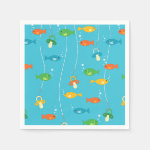 Fischerei Theme Babydusche für Fischer Serviette