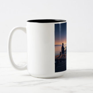 Fischerei-Themen-Kaffeetasse Zweifarbige Tasse