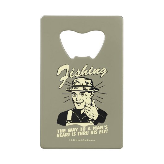 Fischerei: Thru Seine Fliege Geldkarten Flaschenöffner (Vorderseite)