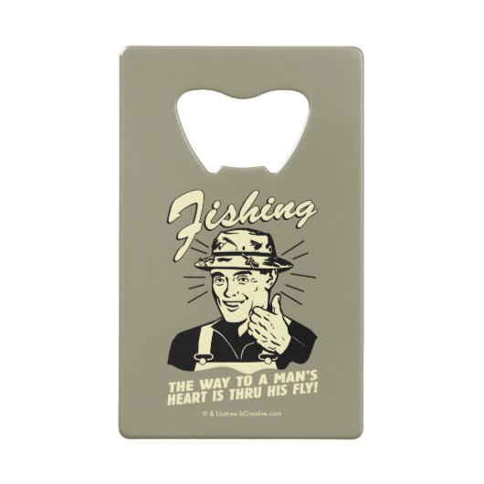 Fischerei: Thru Seine Fliege Geldkarten Flaschenöffner (Rückseite)