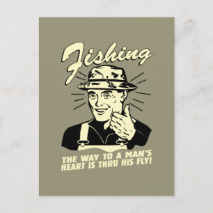 Fischerei: Thru Seine Fliege Postkarte