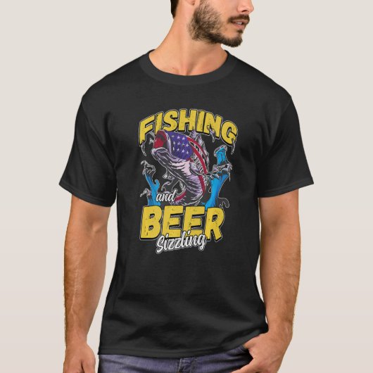 Fischerei und Biergröße Fischfang Sprichwort F T-Shirt (Vorderseite)