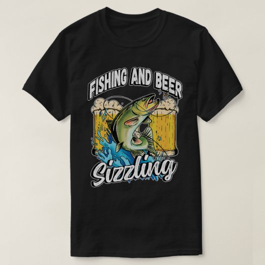 Fischerei und Biergröße Fischfang Sprichwort F T-Shirt (Design vorne)