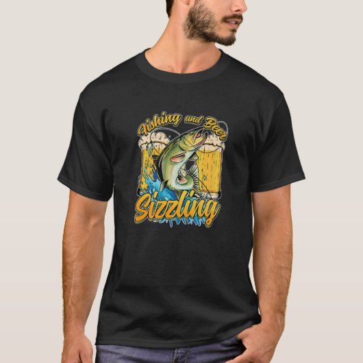 Fischerei und Biergröße Fischfang Sprichwort F T-Shirt (Vorderseite)