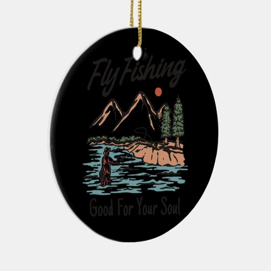 Fischerei und Fischfang Keramik Ornament (Rechts)