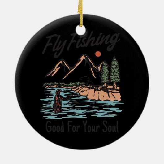 Fischerei und Fischfang Keramik Ornament (Hinten)