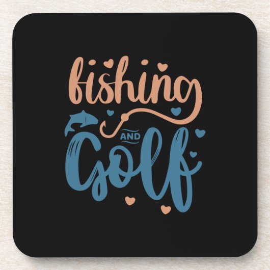 Fischerei und Golf Getränkeuntersetzer (Vorderseite)