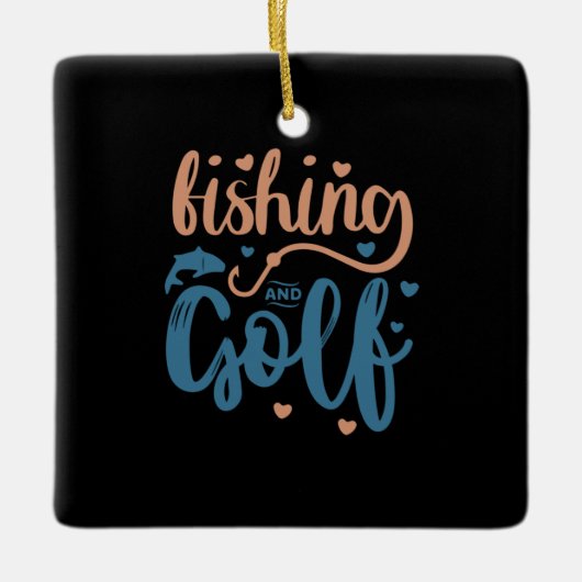 Fischerei und Golf Keramikornament (Vorderseite)