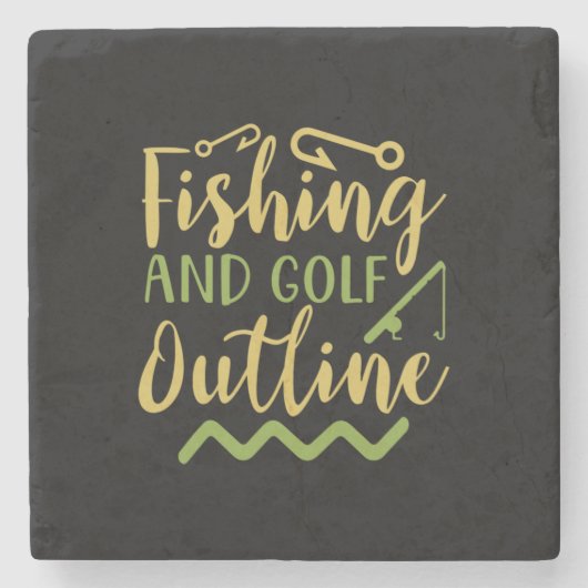 Fischerei und Golf-Kontur Steinuntersetzer (Vorderseite)