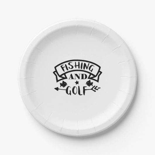 Fischerei und Golf Pappteller (Vorderseite)