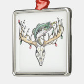 Fischerei und Jagd auf Bass und Hirsch Ornament Aus Metall (Links)