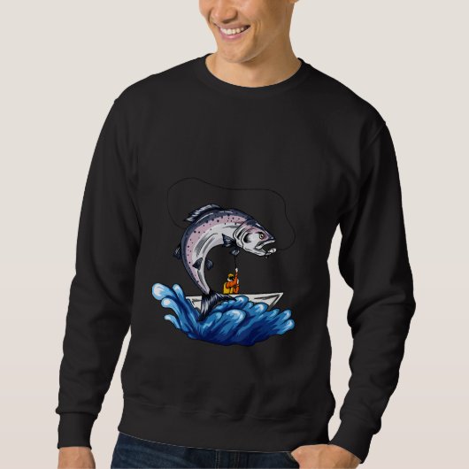 Fischerei und Lachs Sweatshirt (Vorderseite)