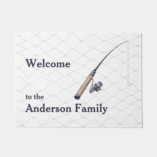 Fischerei und Netz Willkommen Fußmatte (Vorderseite)