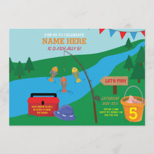 Fischerei uns gelassen Geburtstags-Party-blaue Einladung