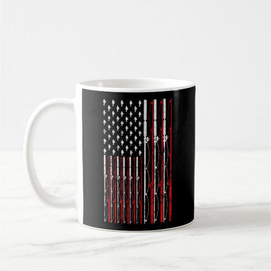 Fischerei unter amerikanischer Flagge Kaffeetasse (Links)