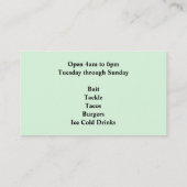 Fischerei Visitenkarte (Rückseite)