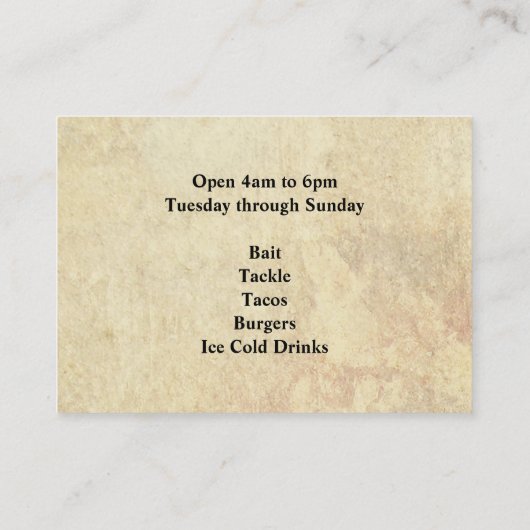 Fischerei Visitenkarte (Rückseite)