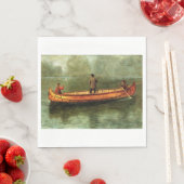 Fischerei von einem Kanu (Fischer in einem Holzboo Serviette (Beispiel)