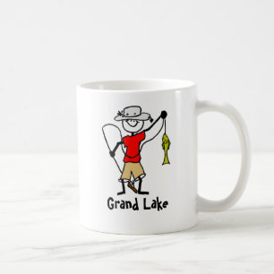 Fischerei von großartigem See, Fang der Kaffeetasse