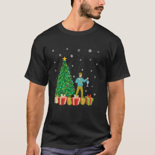 Fischerei-Weihnachtsbaum-Beleuchtung Santa-Hut Fis T-Shirt
