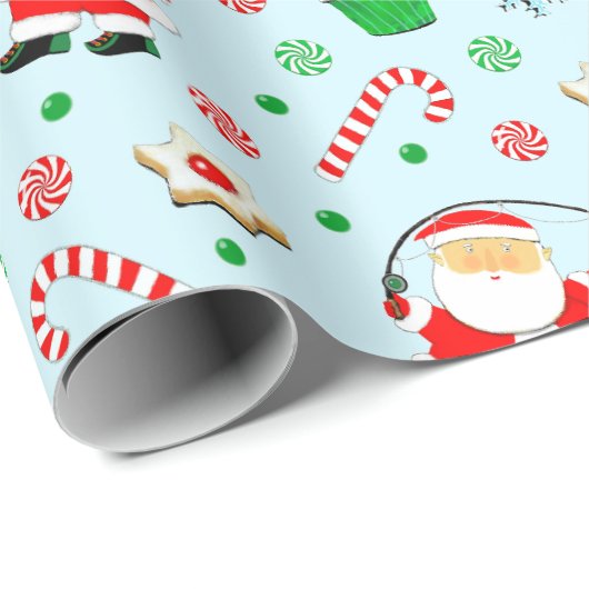 Fischerei-Weihnachtsgeschenk Geschenkpapier (Rolleneckpunkt)
