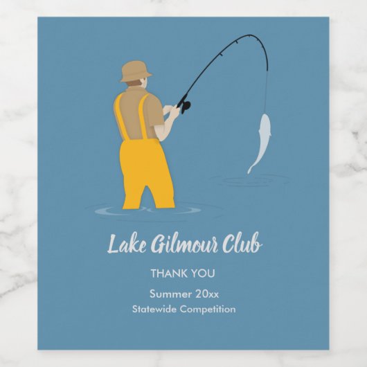 Fischerei Weinetikett (Einzelnes Label)