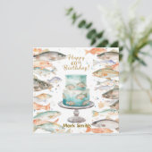 Fischerei zum 60. Geburtstag mit fischereithemenbe Karte (Stehend Vorderseite)