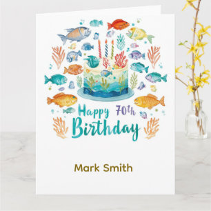 Fischerei zum 70. Geburtstag mit fischereitheme Ku Karte